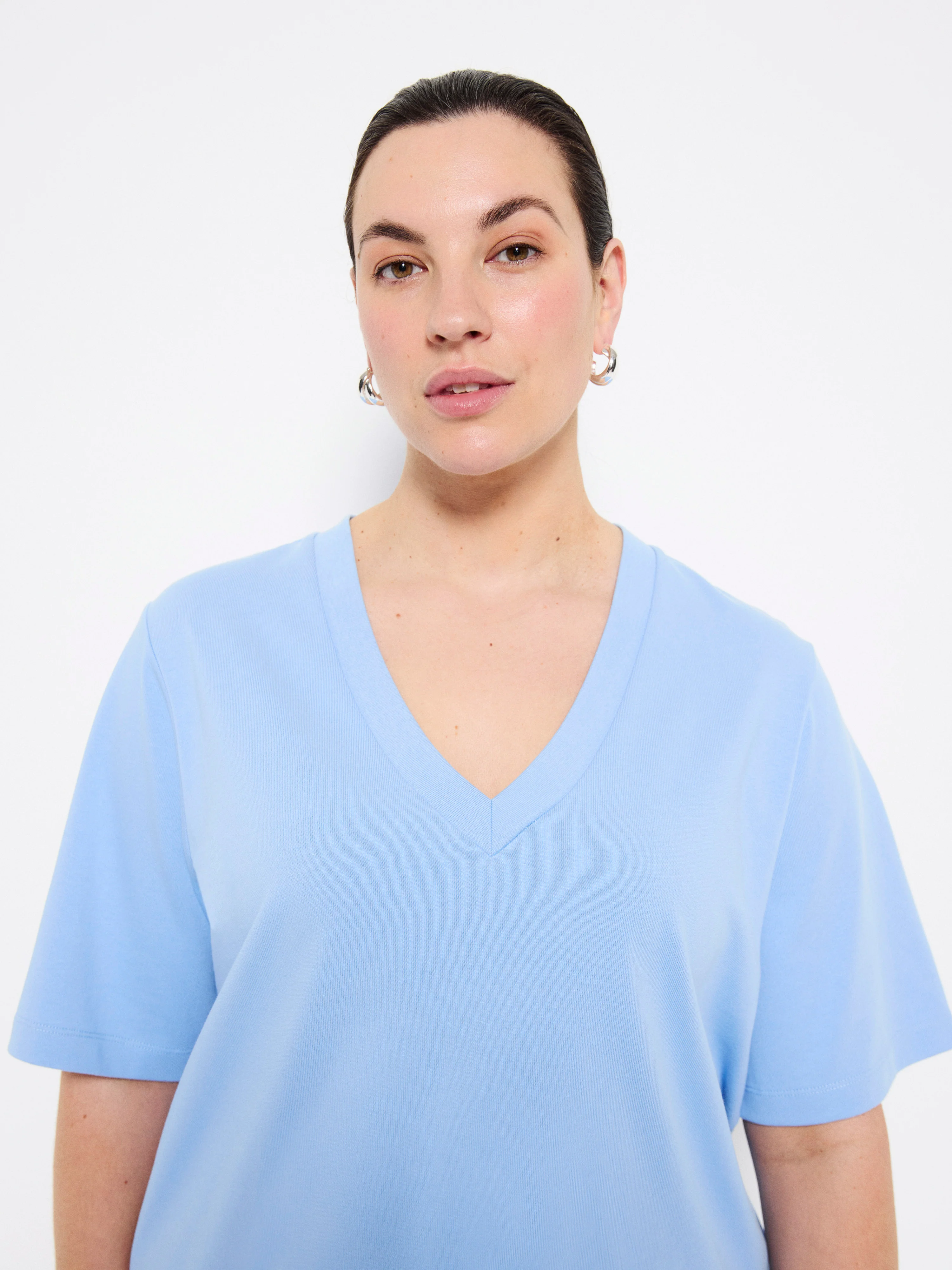 Cotton V-Neck T-Shirt - Image 6