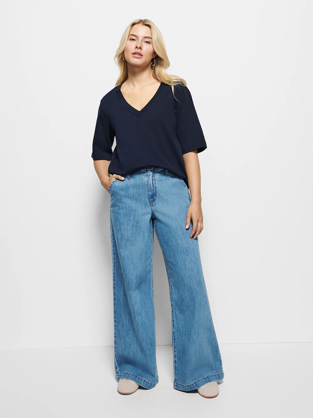 Cotton V-Neck T-Shirt - Image 4