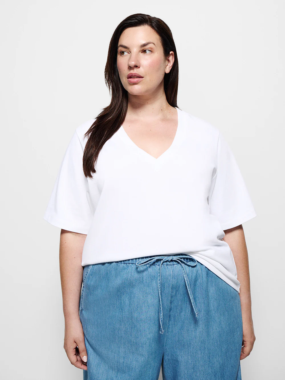 Cotton V-Neck T-Shirt - Image 8