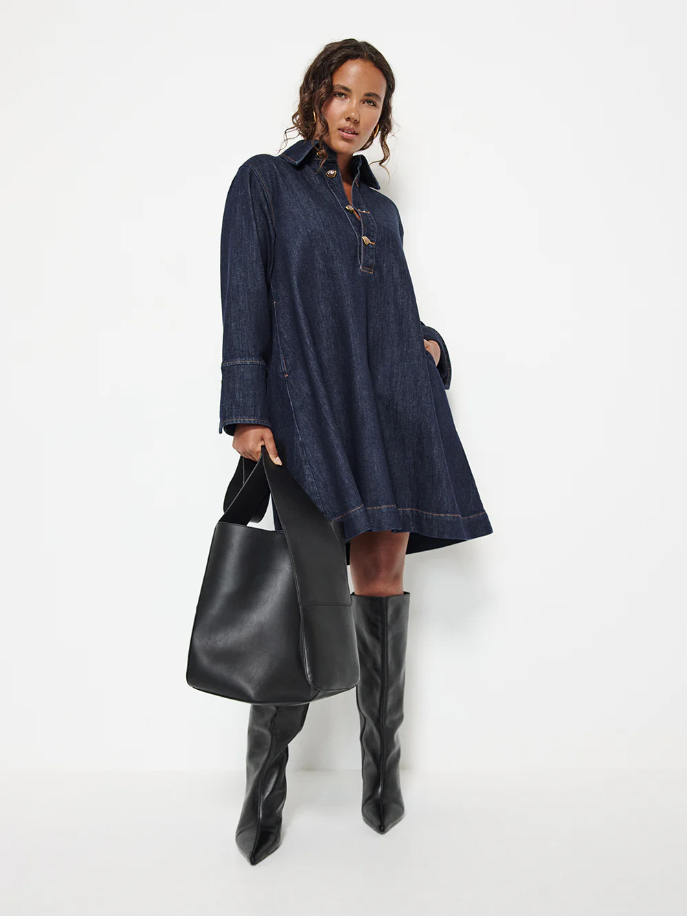 Denim Mini Dress - Image 4