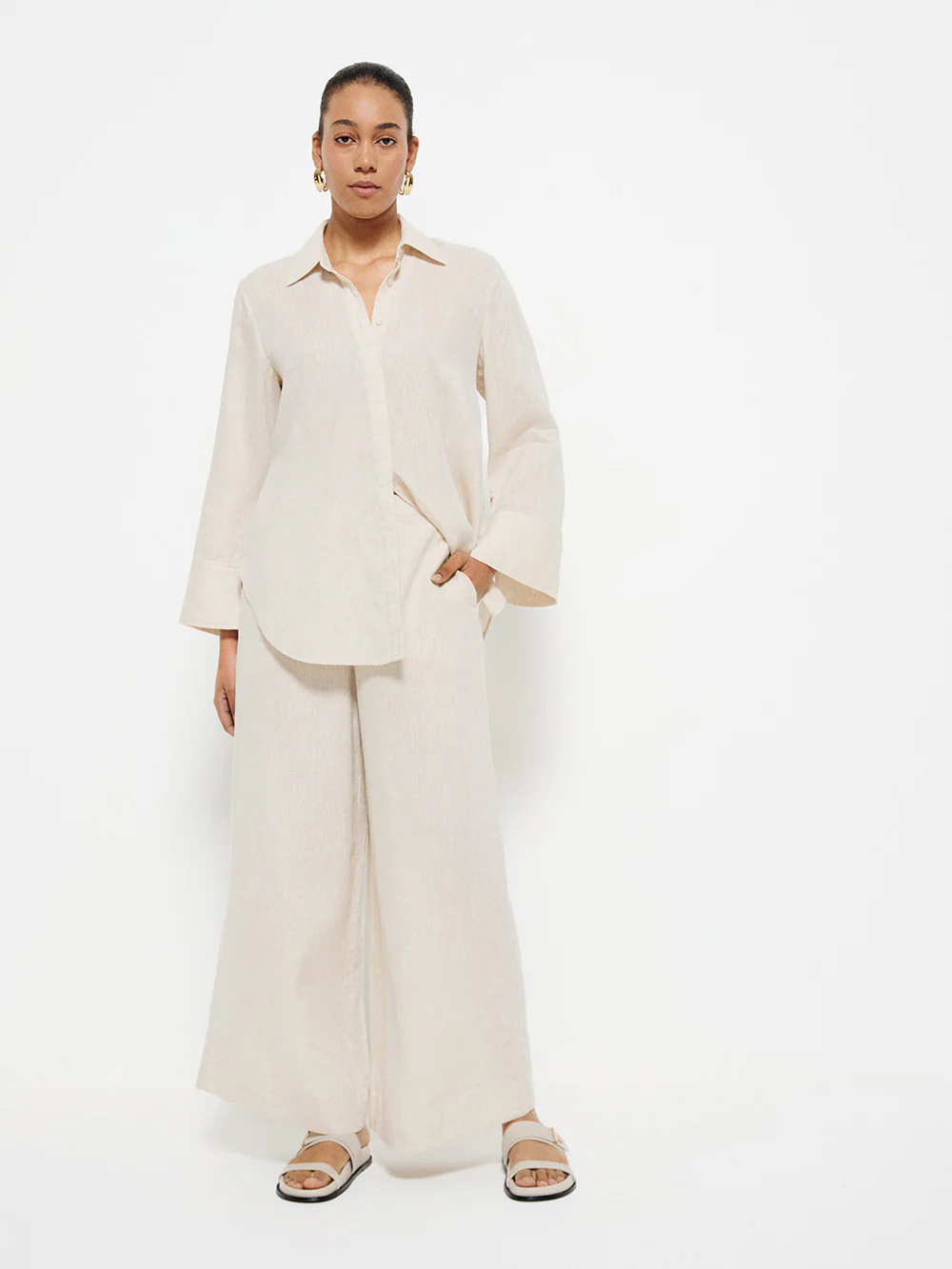 Flat Front Linen Pant