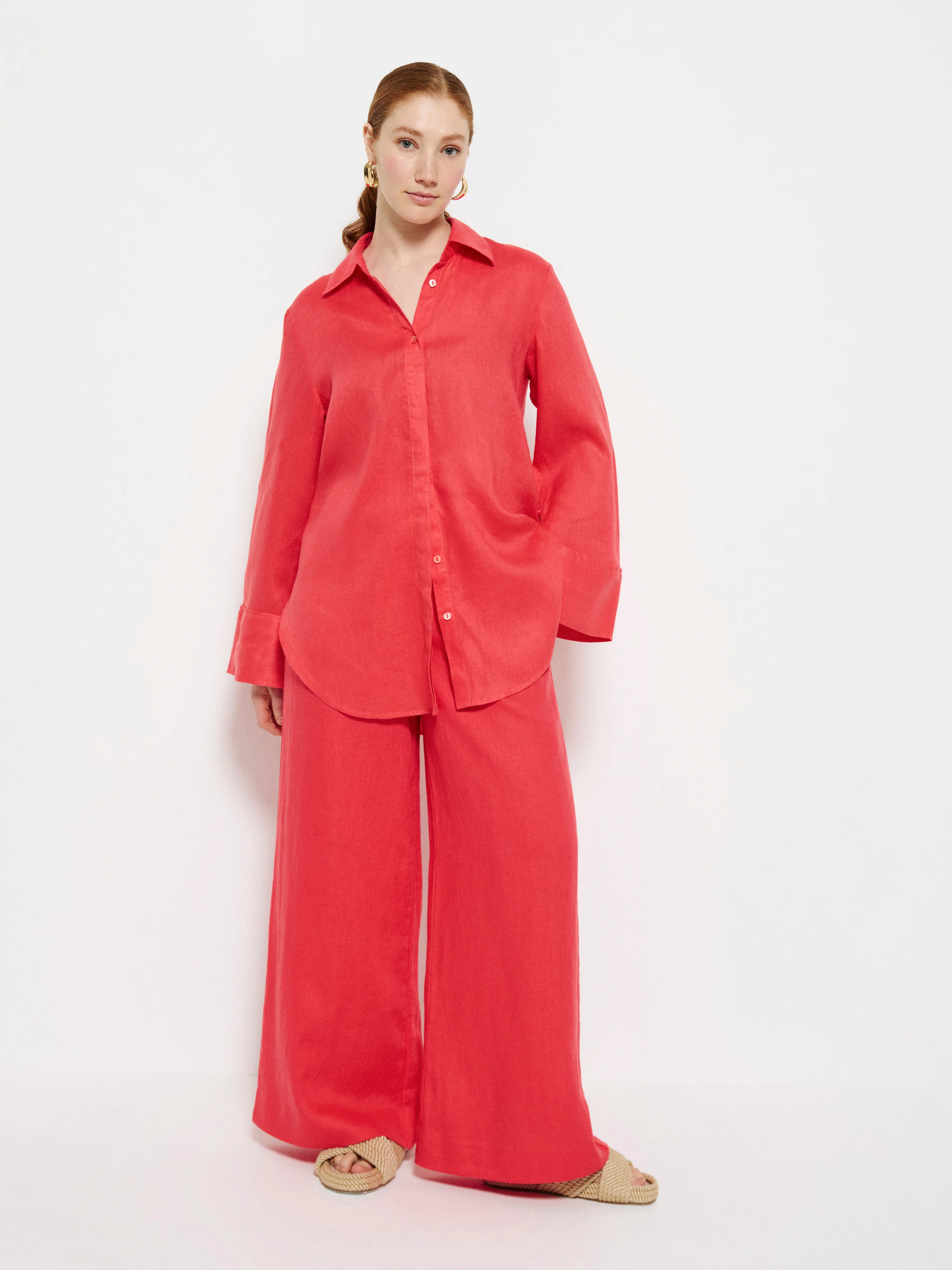 Flat Front Linen Pant