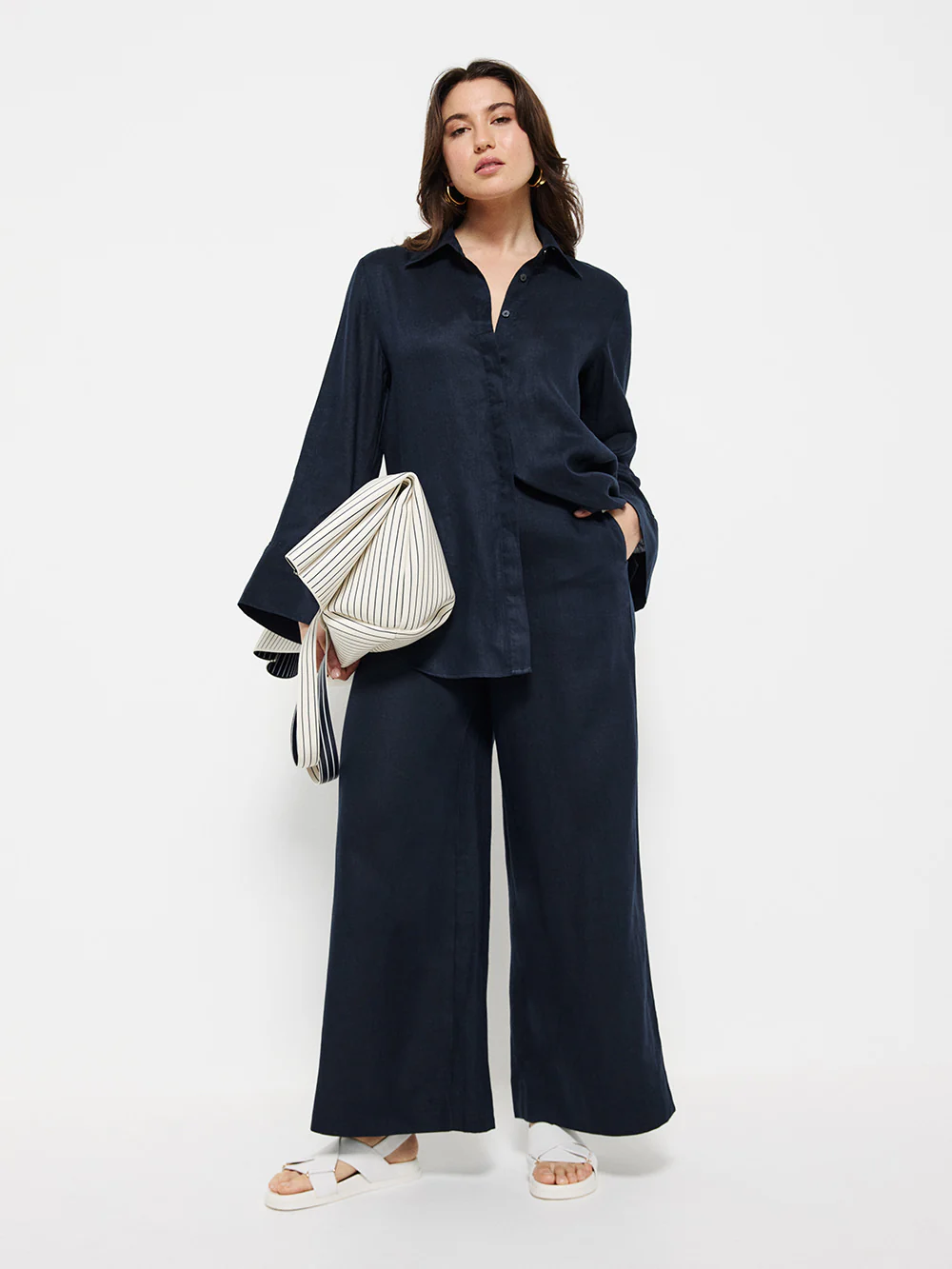 Flat Front Linen Pant