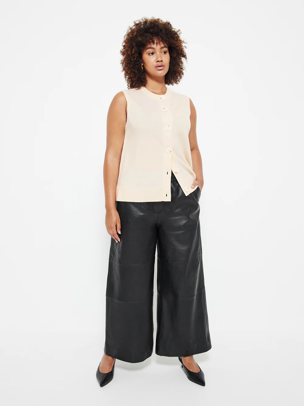 Leather Wide Leg Pant - Image 10
