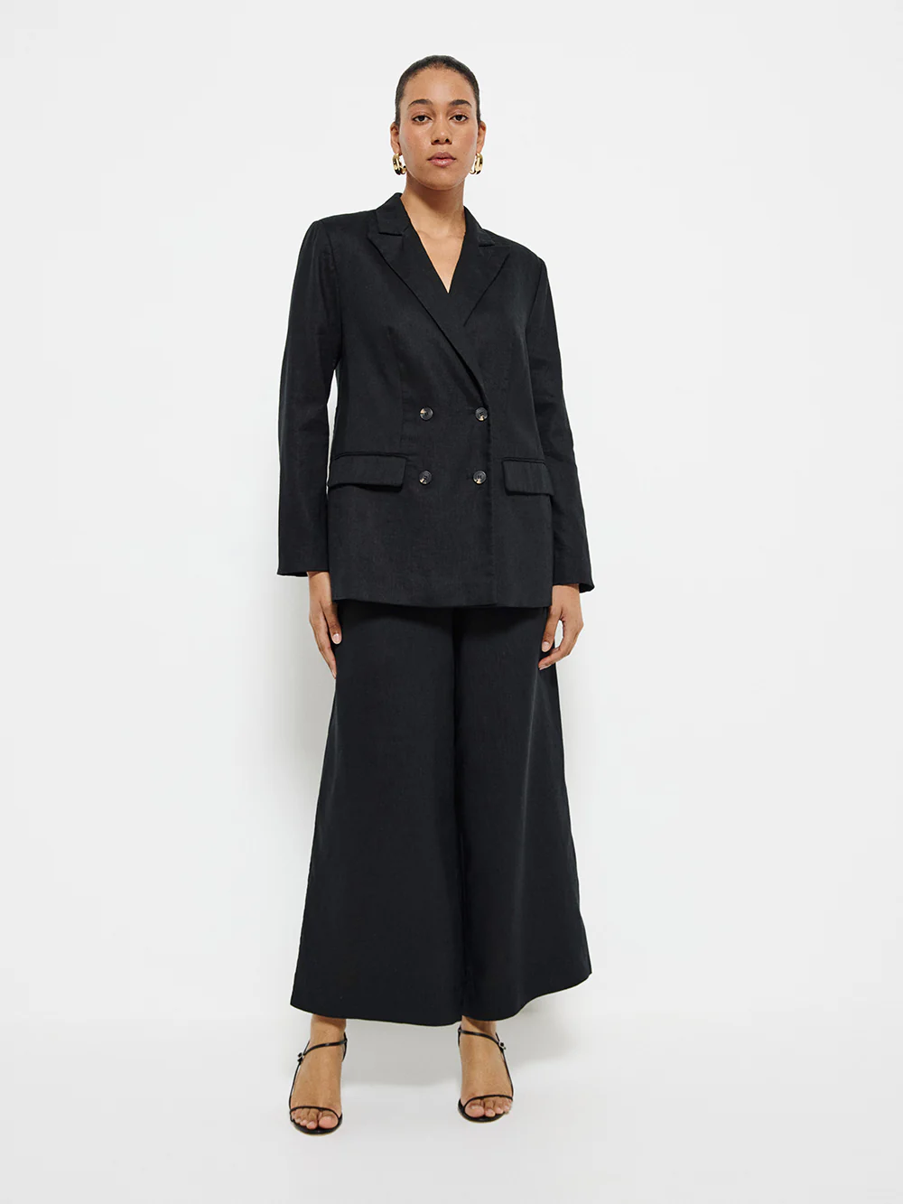 Linen Double Breasted Blazer - Image 4