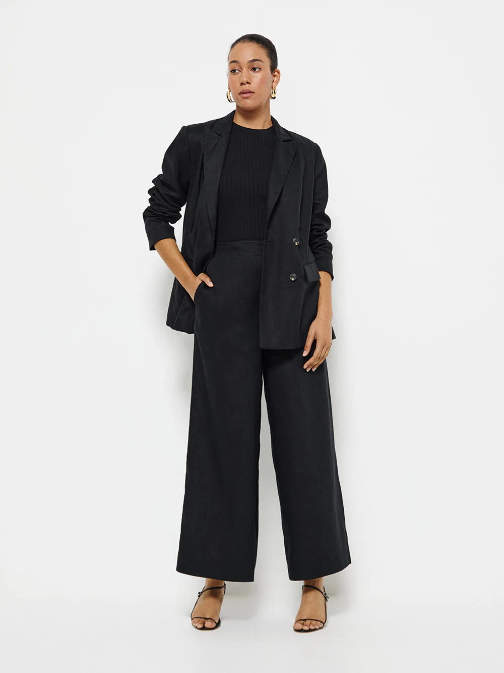 Linen Double Breasted Blazer - Image 5