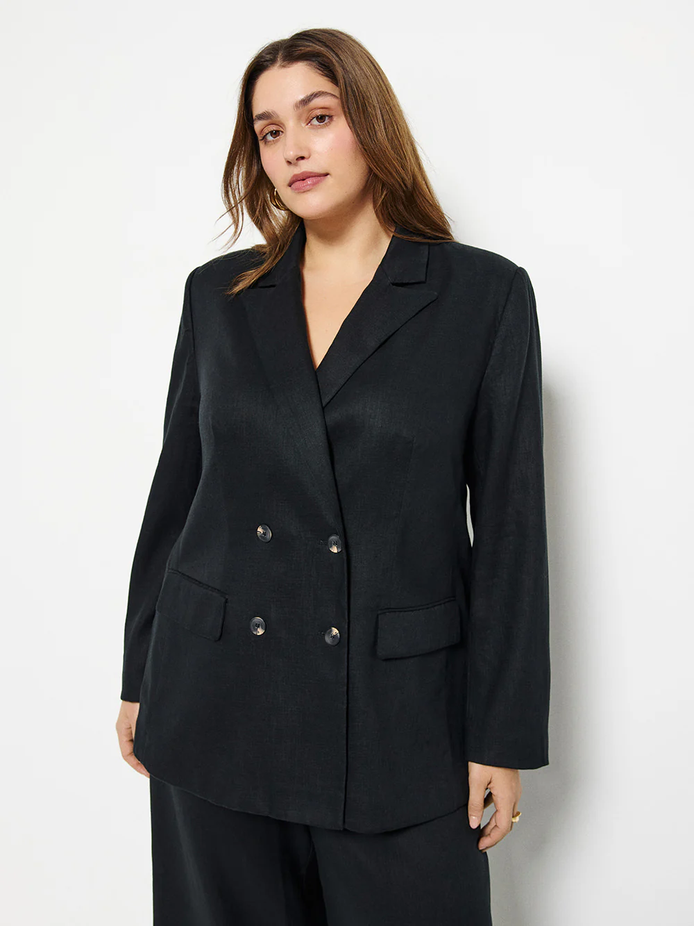 Linen Double Breasted Blazer - Image 7