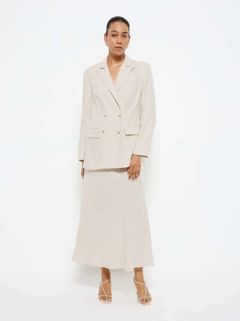 Linen Double Breasted Blazer - Image 4