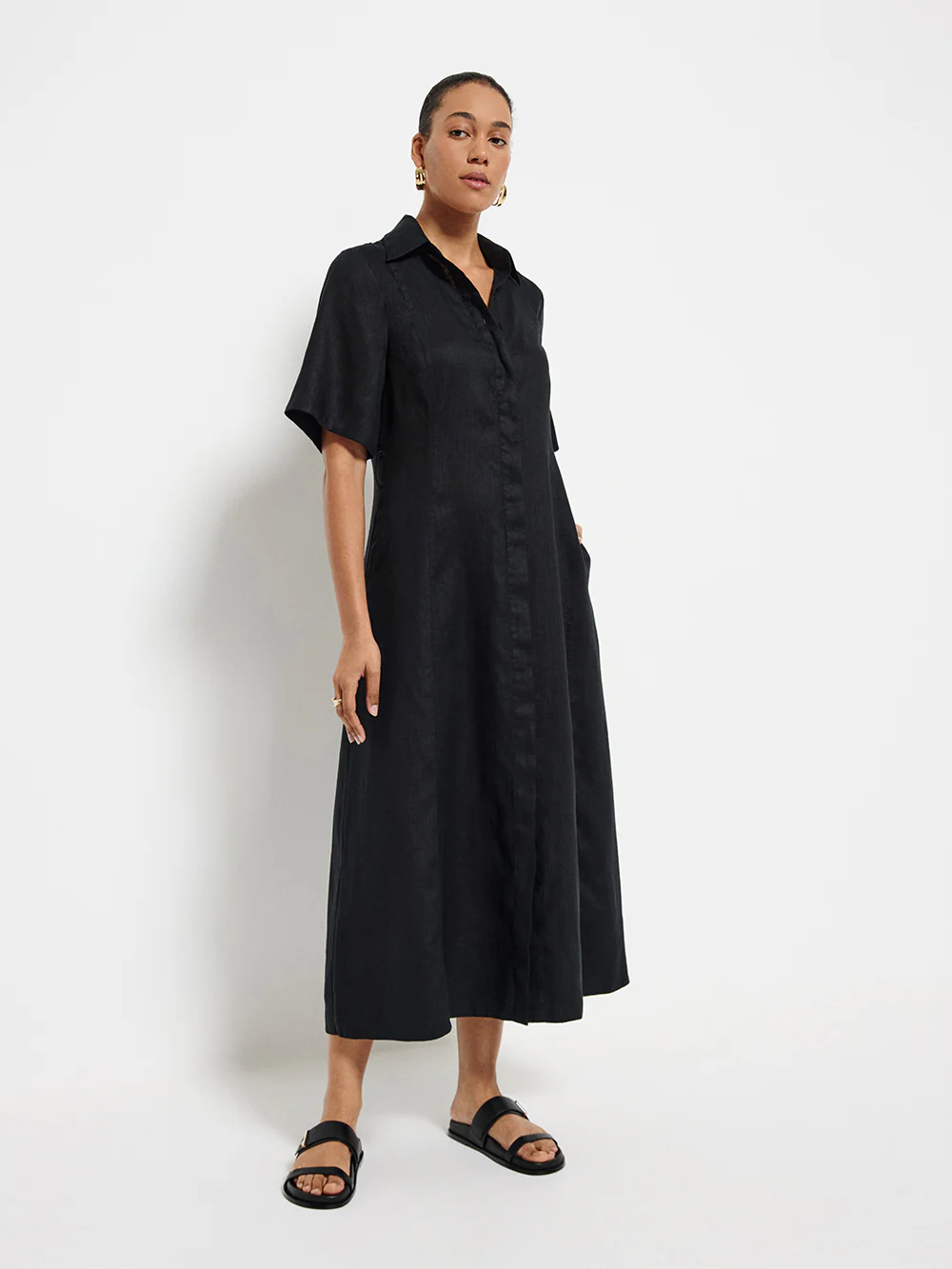 Linen Shirt Maxi Dress - Image 4