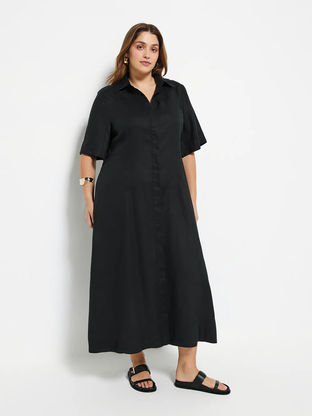 Linen Shirt Maxi Dress - Image 8