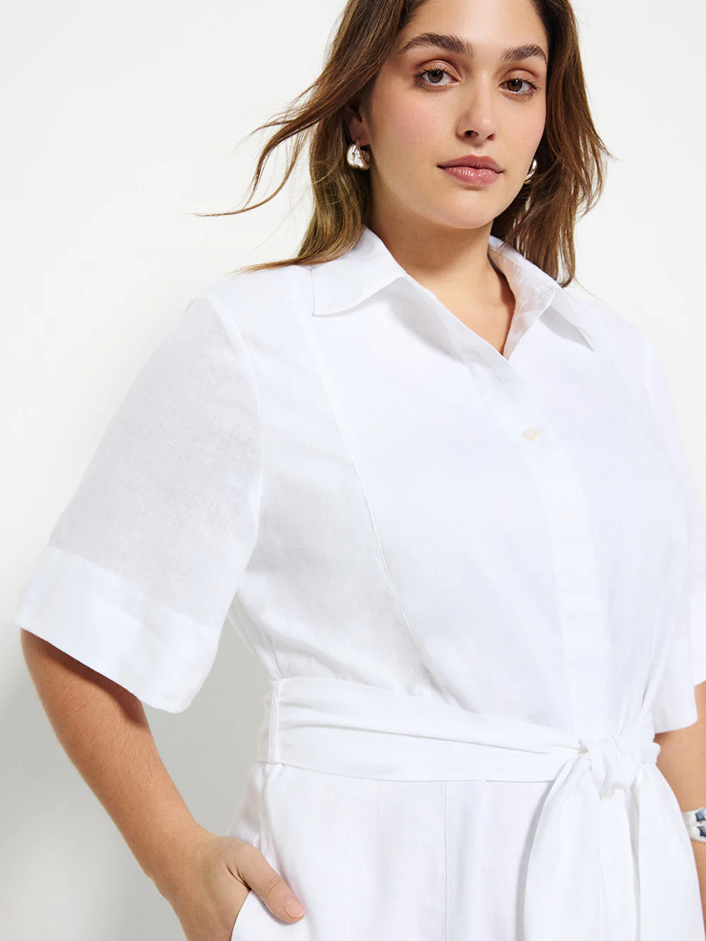 Linen Shirt Maxi Dress - Image 6
