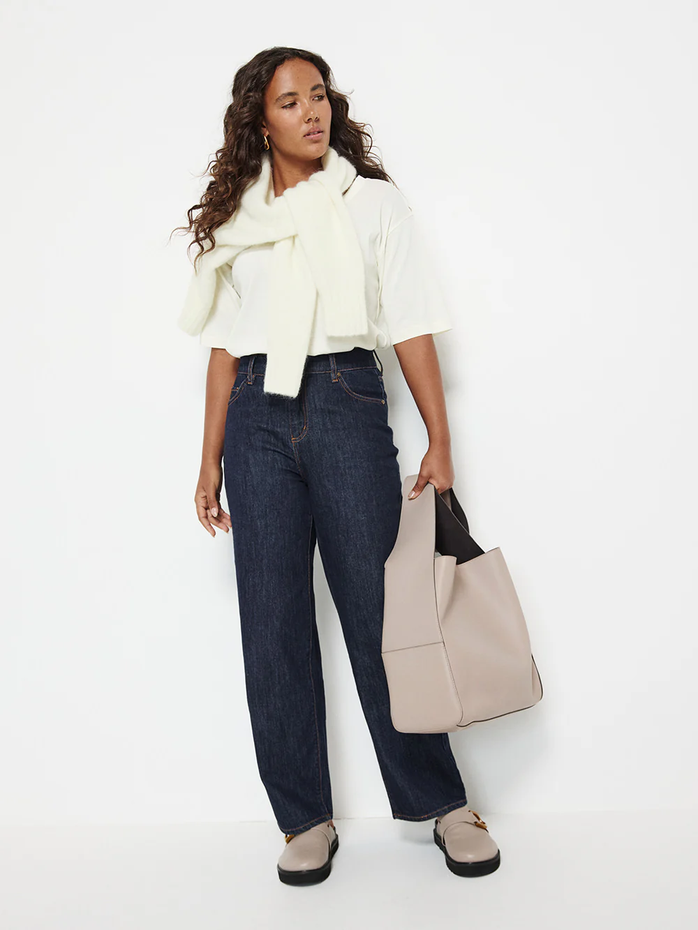 Raw Denim Barrel Leg Jean