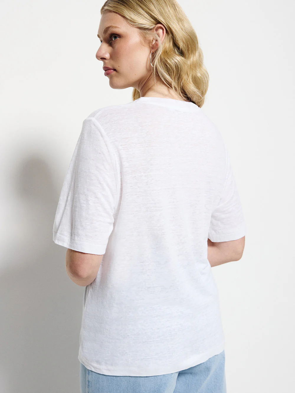 Short Sleeve Linen Tee - Image 8