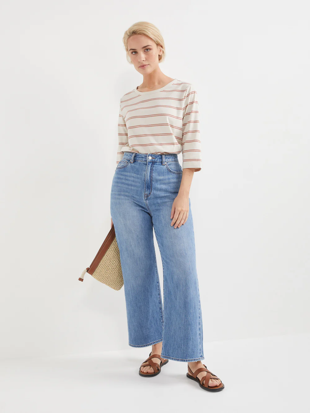 The 3/4 Sleeve Stripe Tee - Image 11