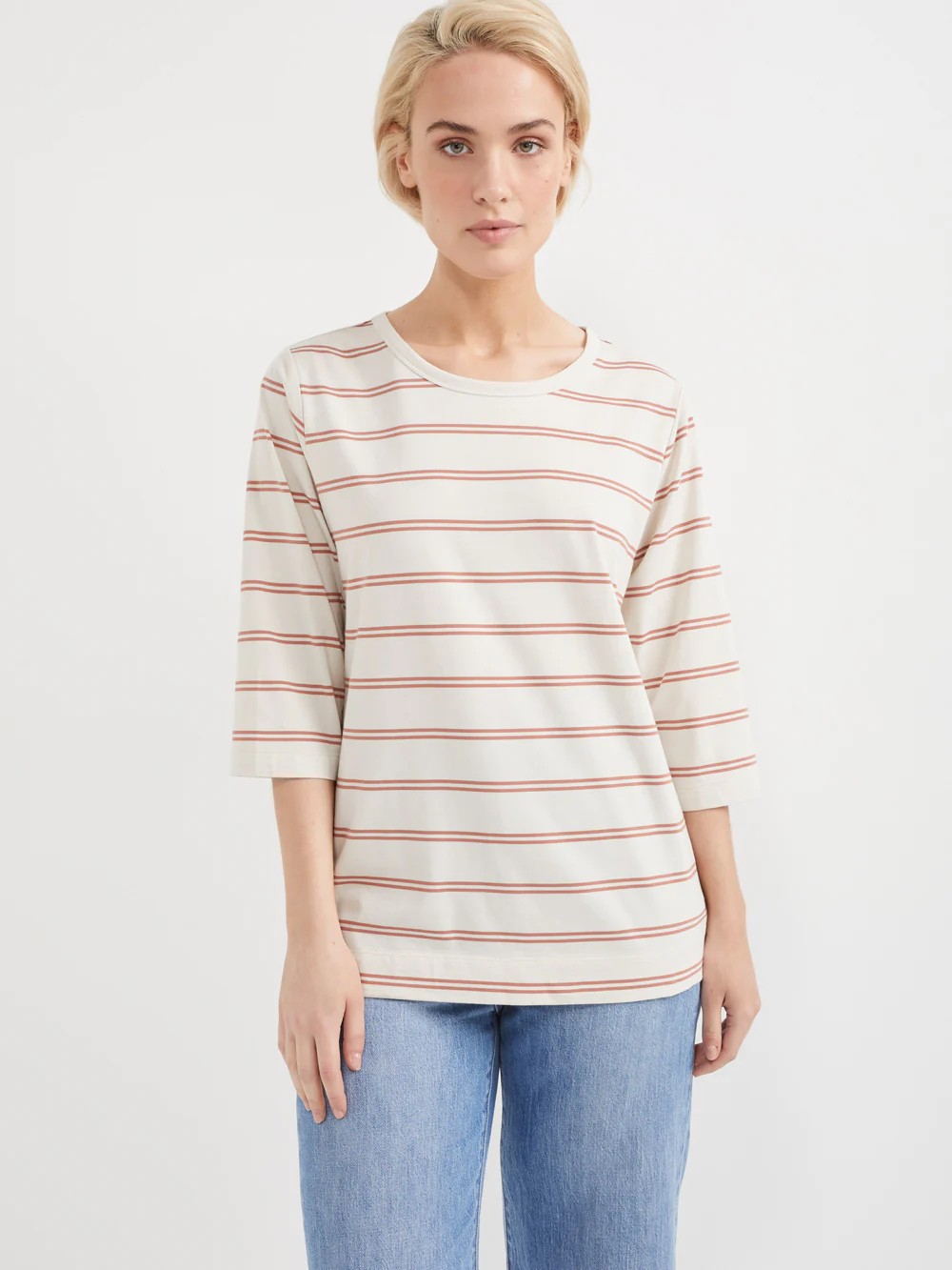 The 3/4 Sleeve Stripe Tee - Image 9