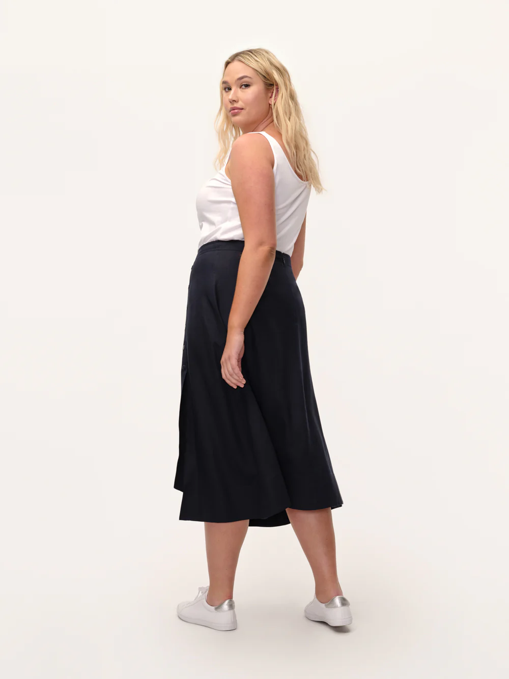 The Asymmetrical Button Wrap Skirt - Image 3