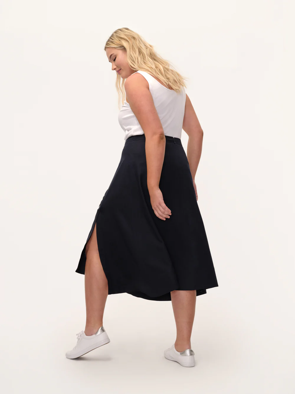 The Asymmetrical Button Wrap Skirt - Image 4