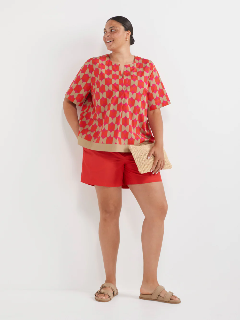 The Border Print Poplin Top - Image 11
