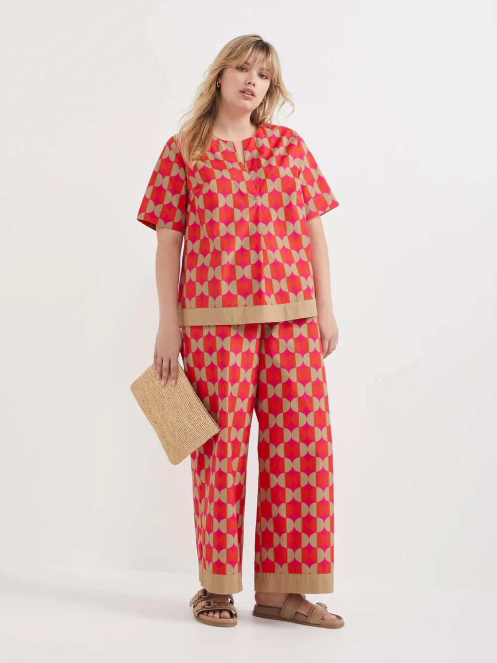 The Border Print Poplin Top - Image 3
