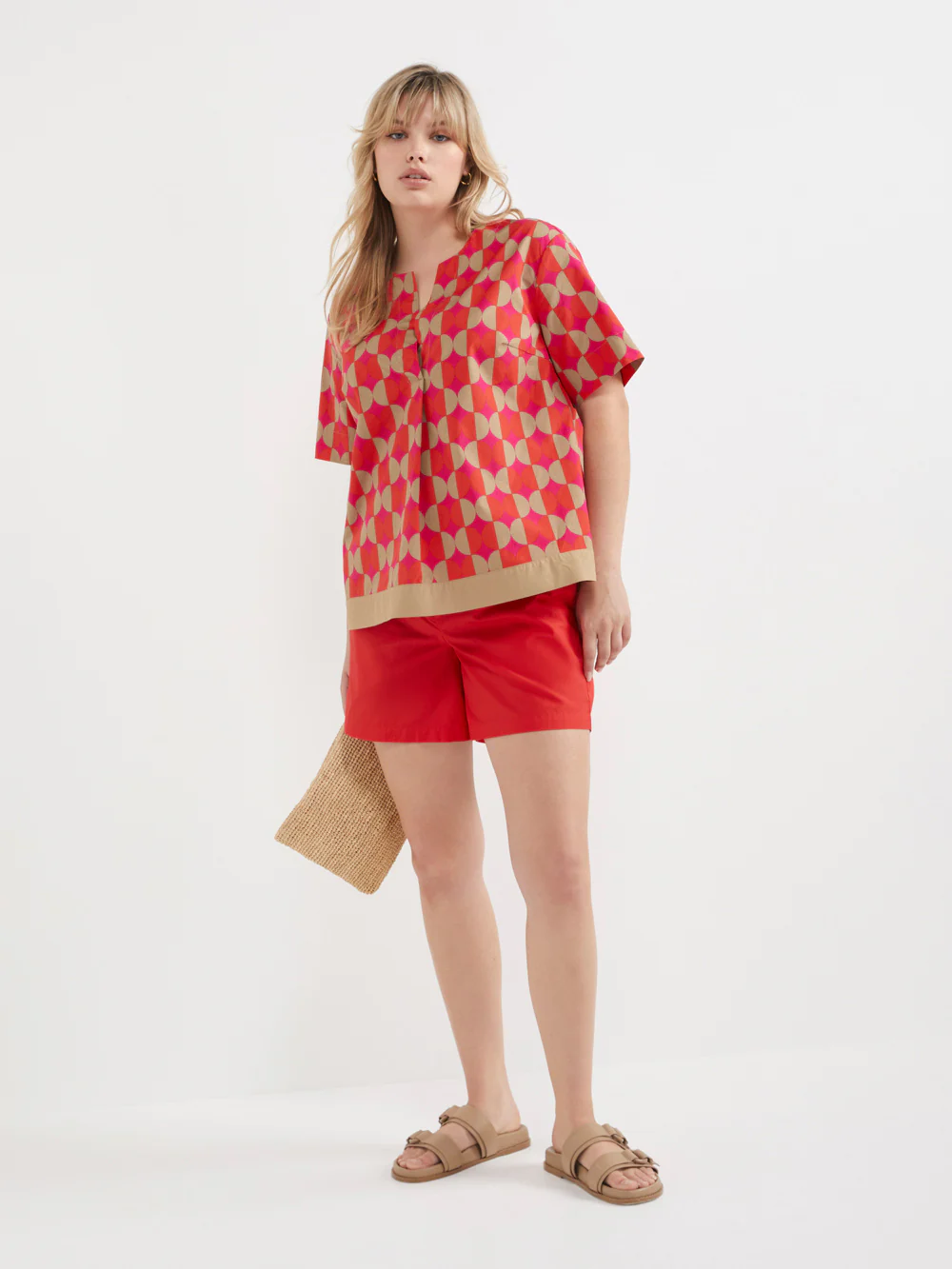 The Border Print Poplin Top - Image 5