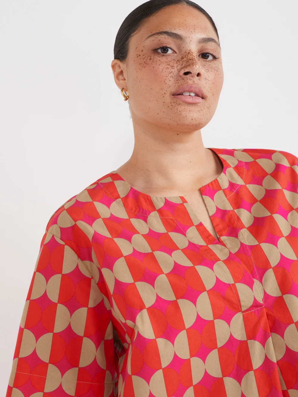 The Border Print Poplin Top - Image 8