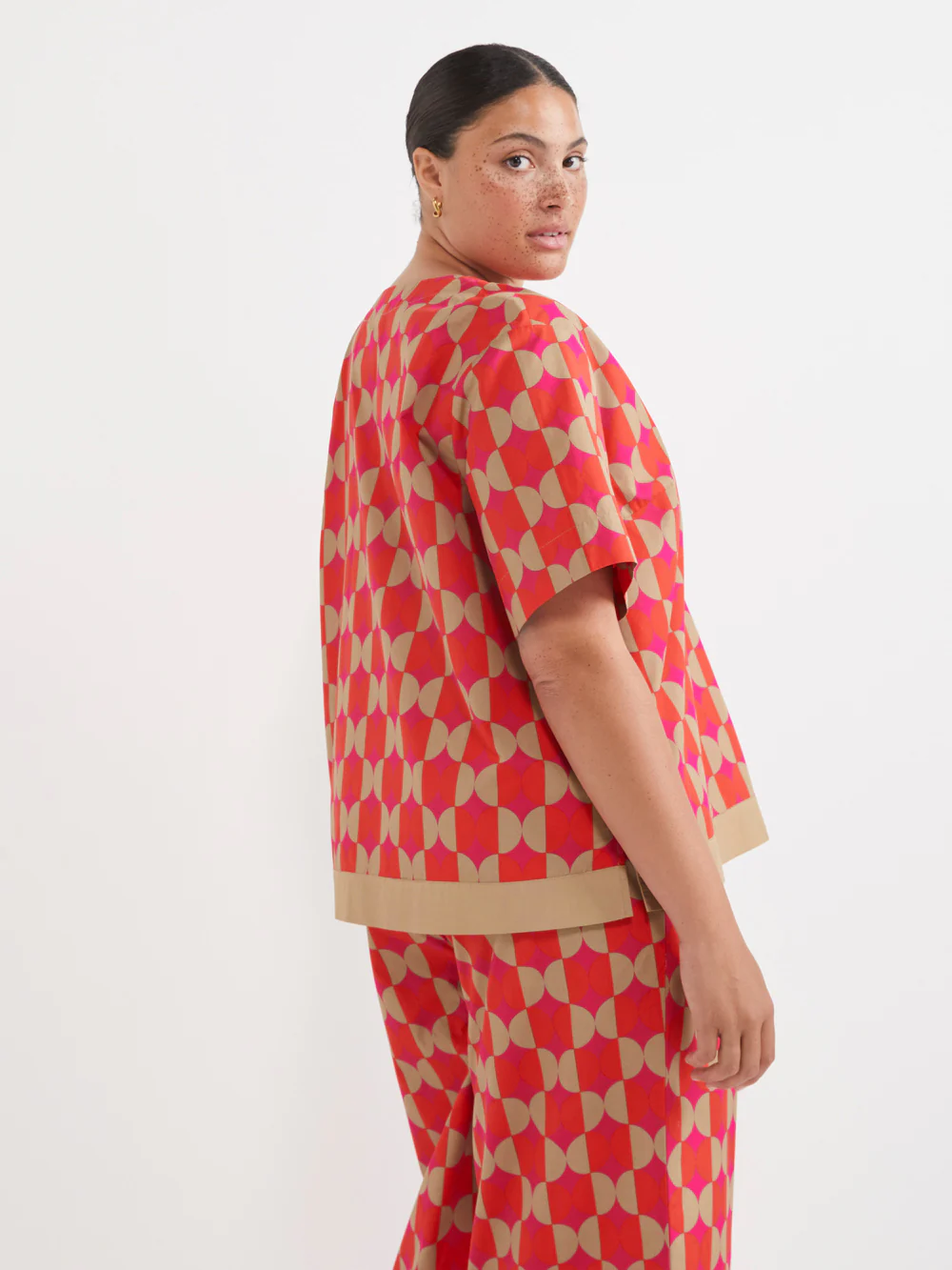 The Border Print Poplin Top - Image 9