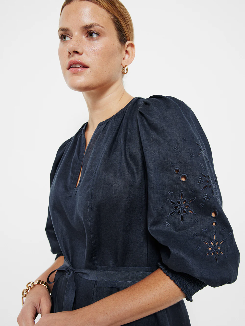 The Broderie Linen Dress - Image 2