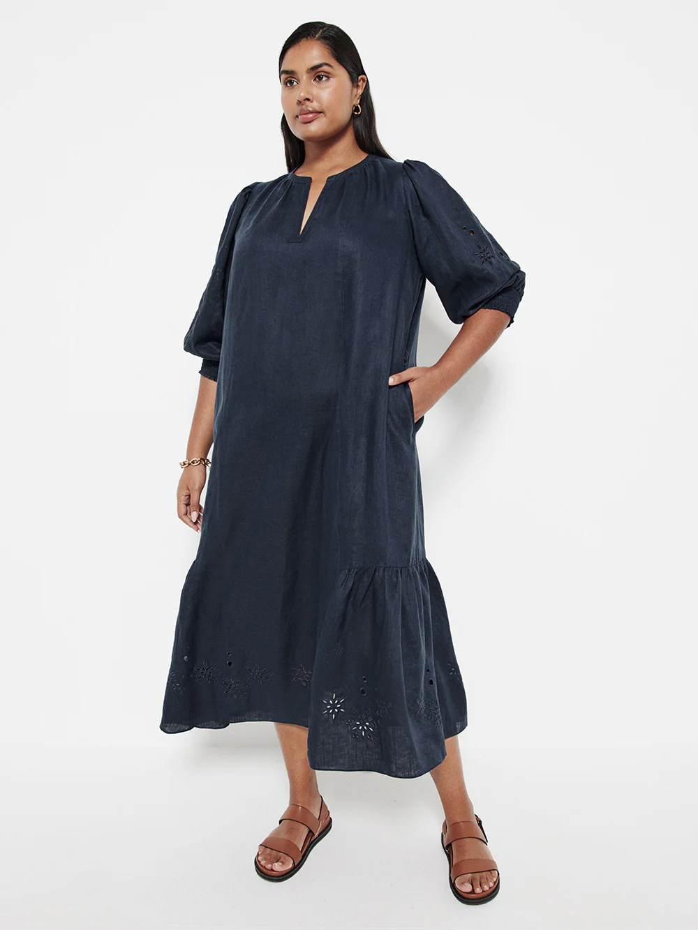 The Broderie Linen Dress - Image 5
