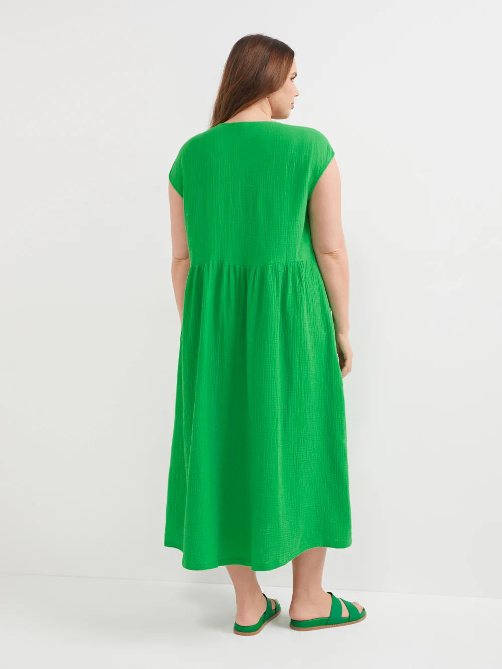 The Button Front Crinkle Midi Dress - Image 6