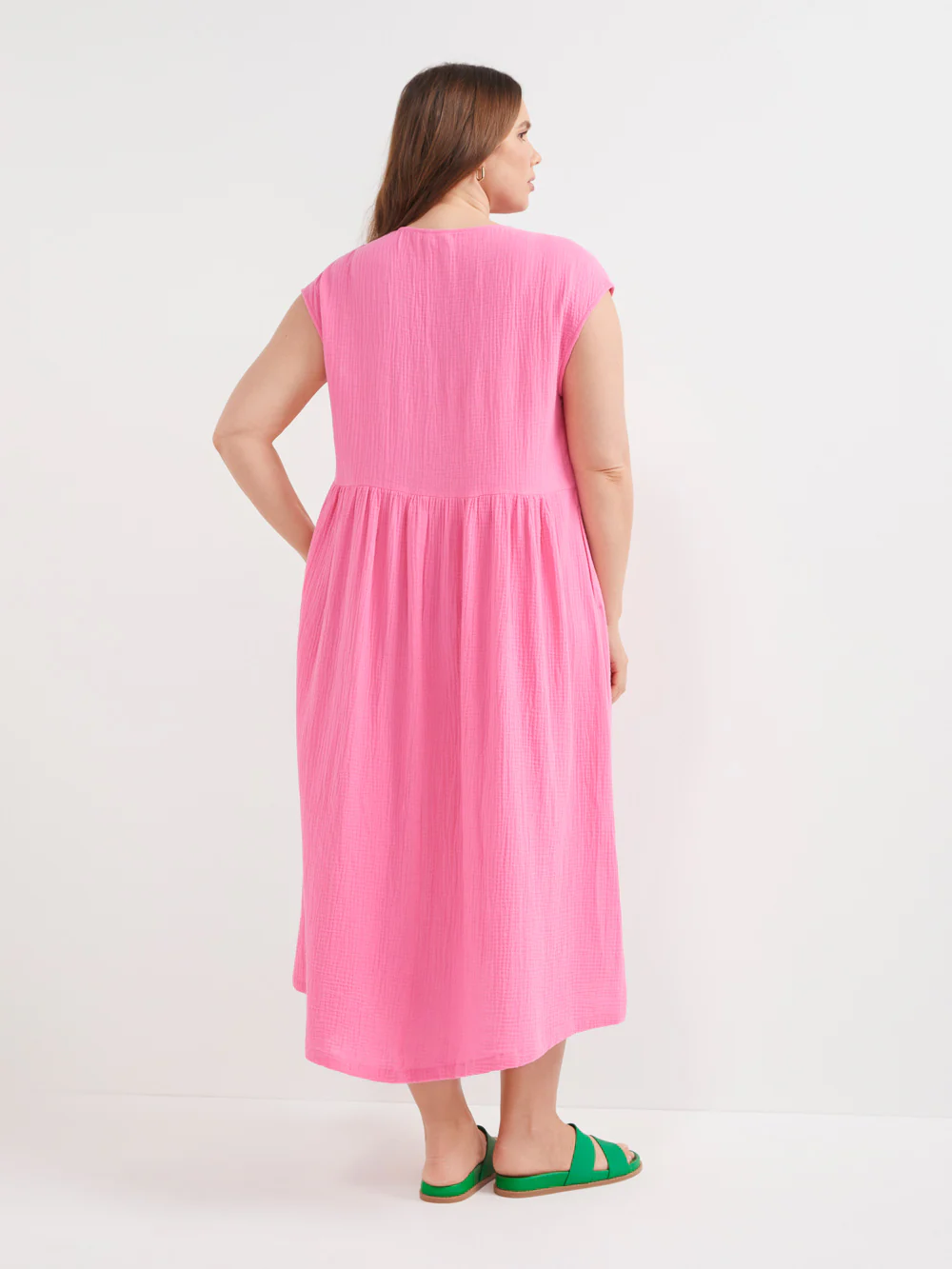 The Button Front Crinkle Midi Dress - Image 8