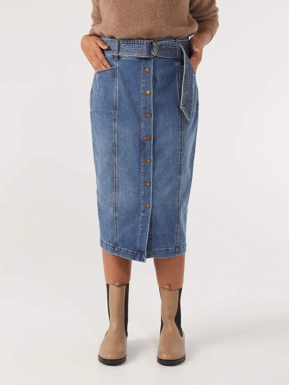 The Button Front Denim Skirt - Image 2