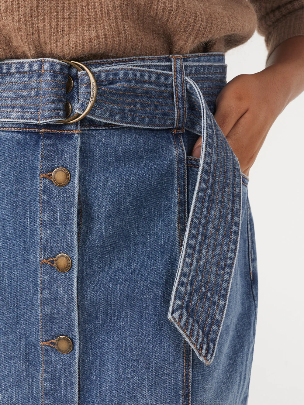 The Button Front Denim Skirt - Image 4