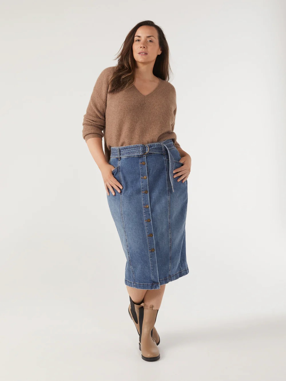 The Button Front Denim Skirt - Image 5