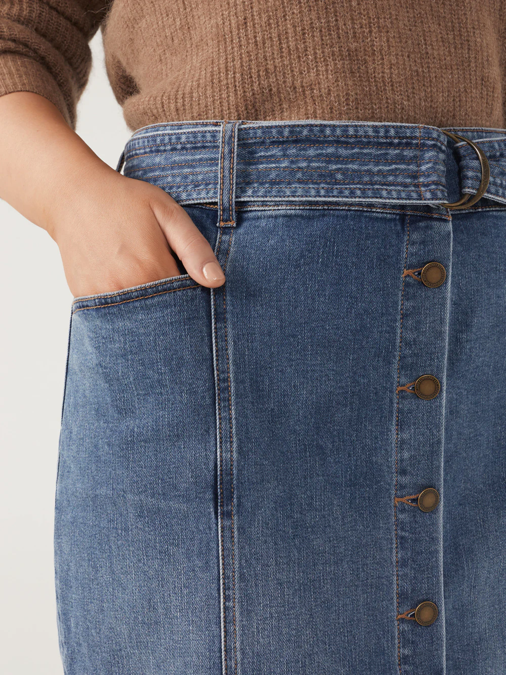 The Button Front Denim Skirt - Image 8