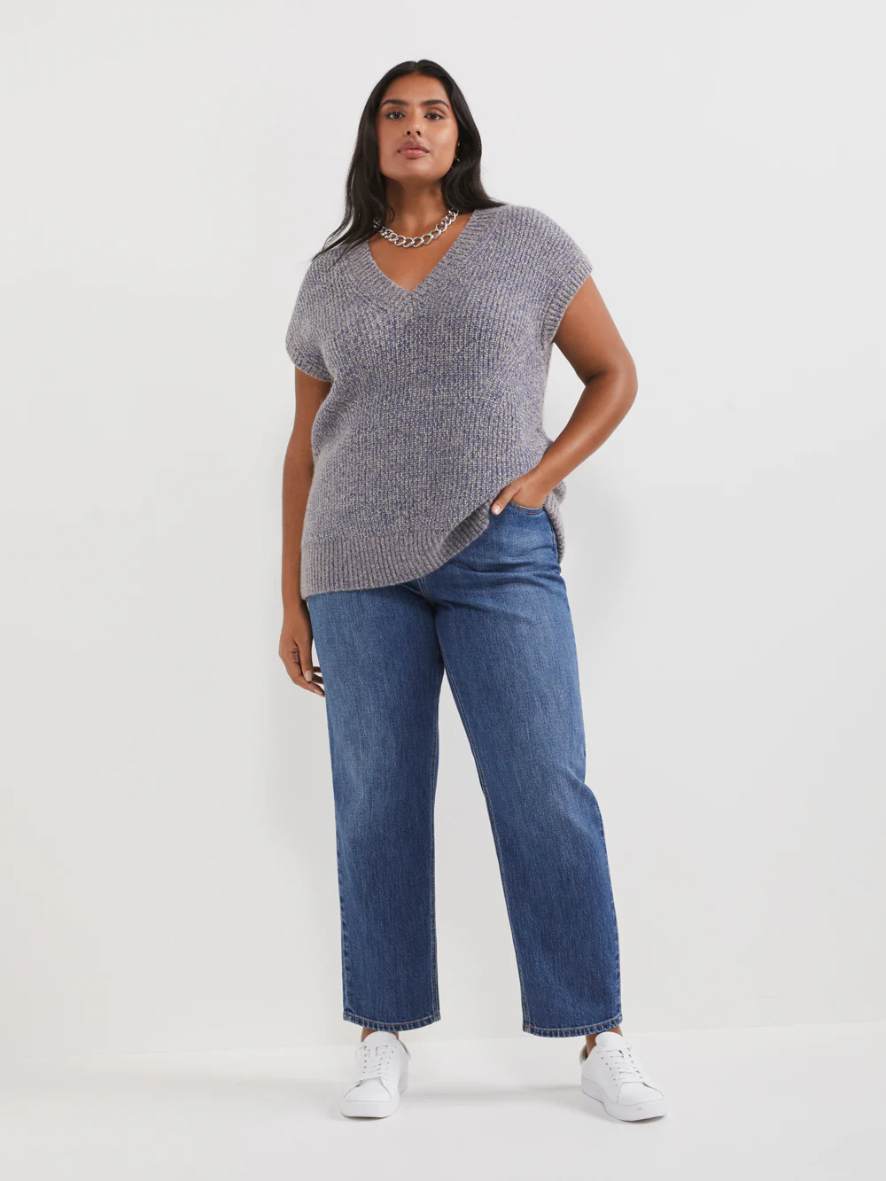 The Cardigan Stitch V-Neck Vest - Image 7