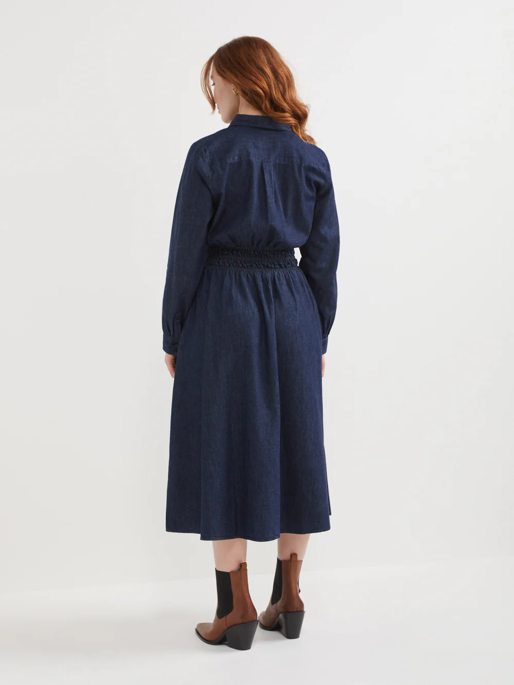 The Chambray Waisted Shirt Dress - Image 3