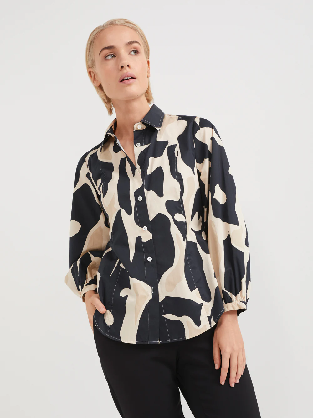 The Cotton Abstract Button Up Shirt - Image 2