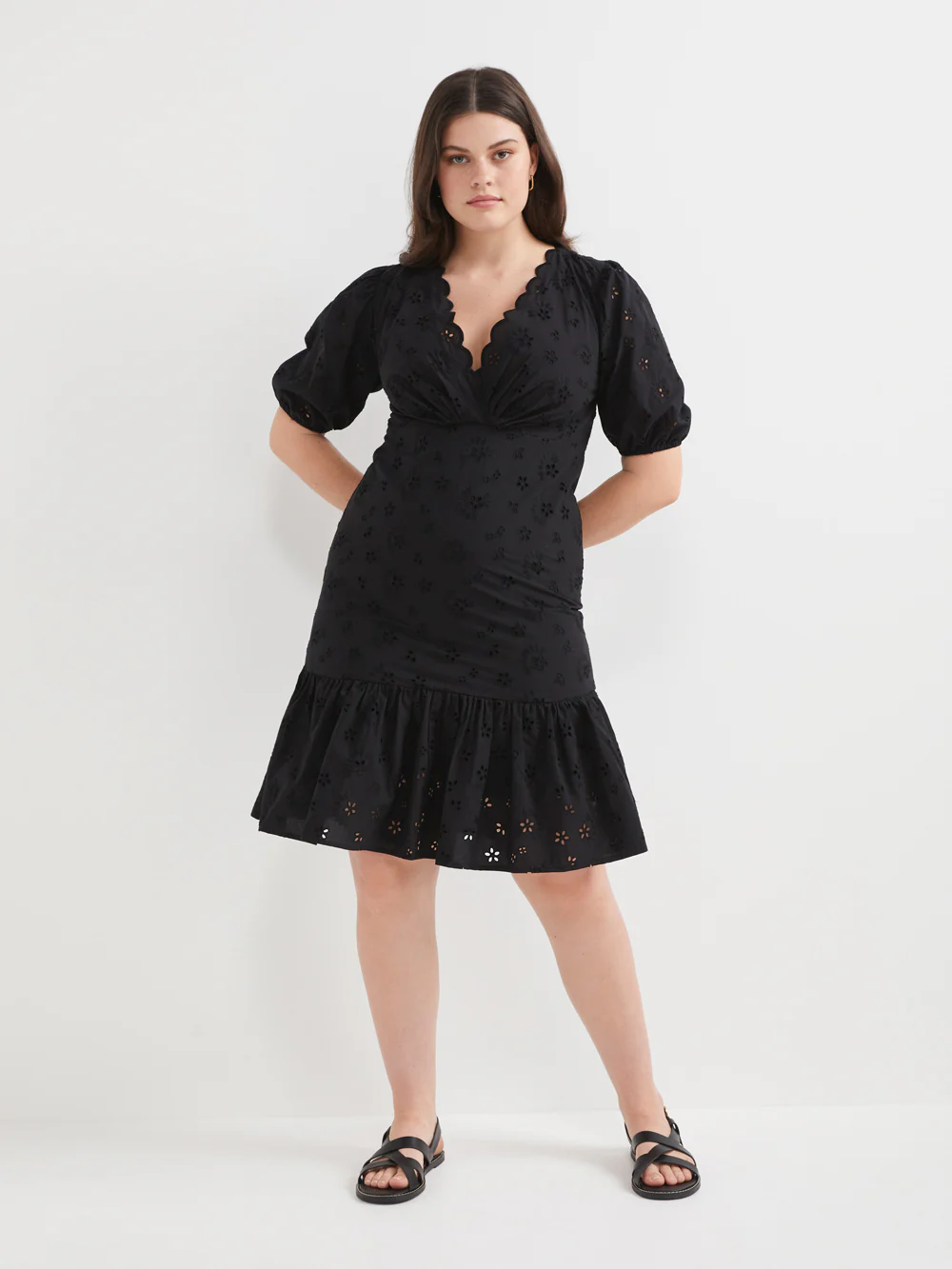 The Cotton Broderie V-Neck Dress
