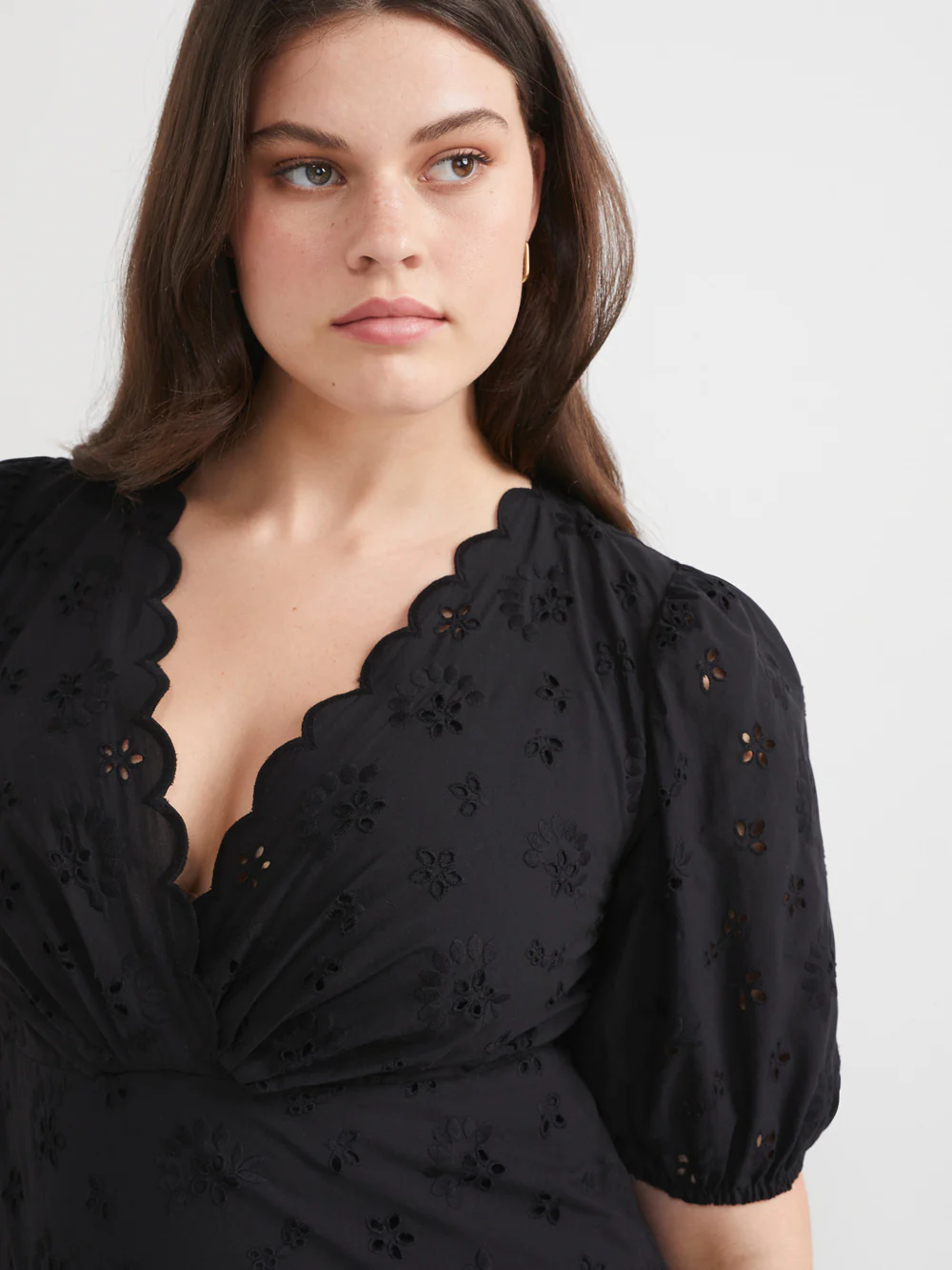 The Cotton Broderie V-Neck Dress - Image 2