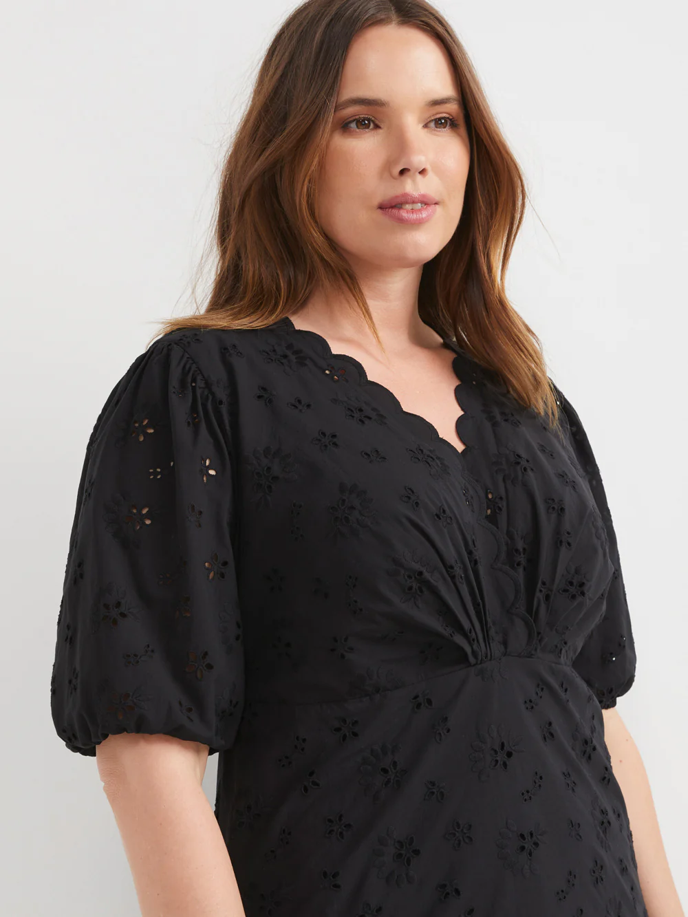 The Cotton Broderie V-Neck Dress - Image 9