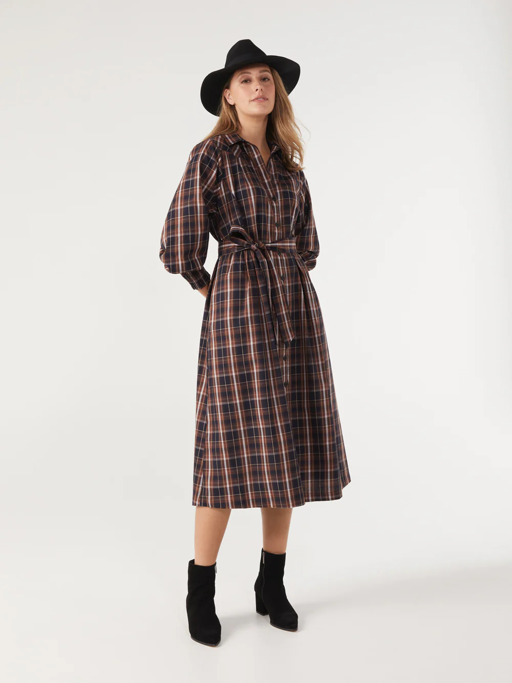 The Cotton Check Shirt Dress