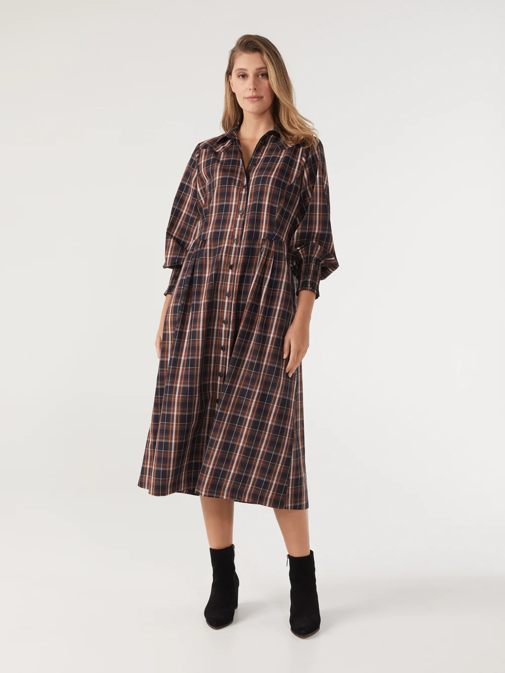 The Cotton Check Shirt Dress - Image 2