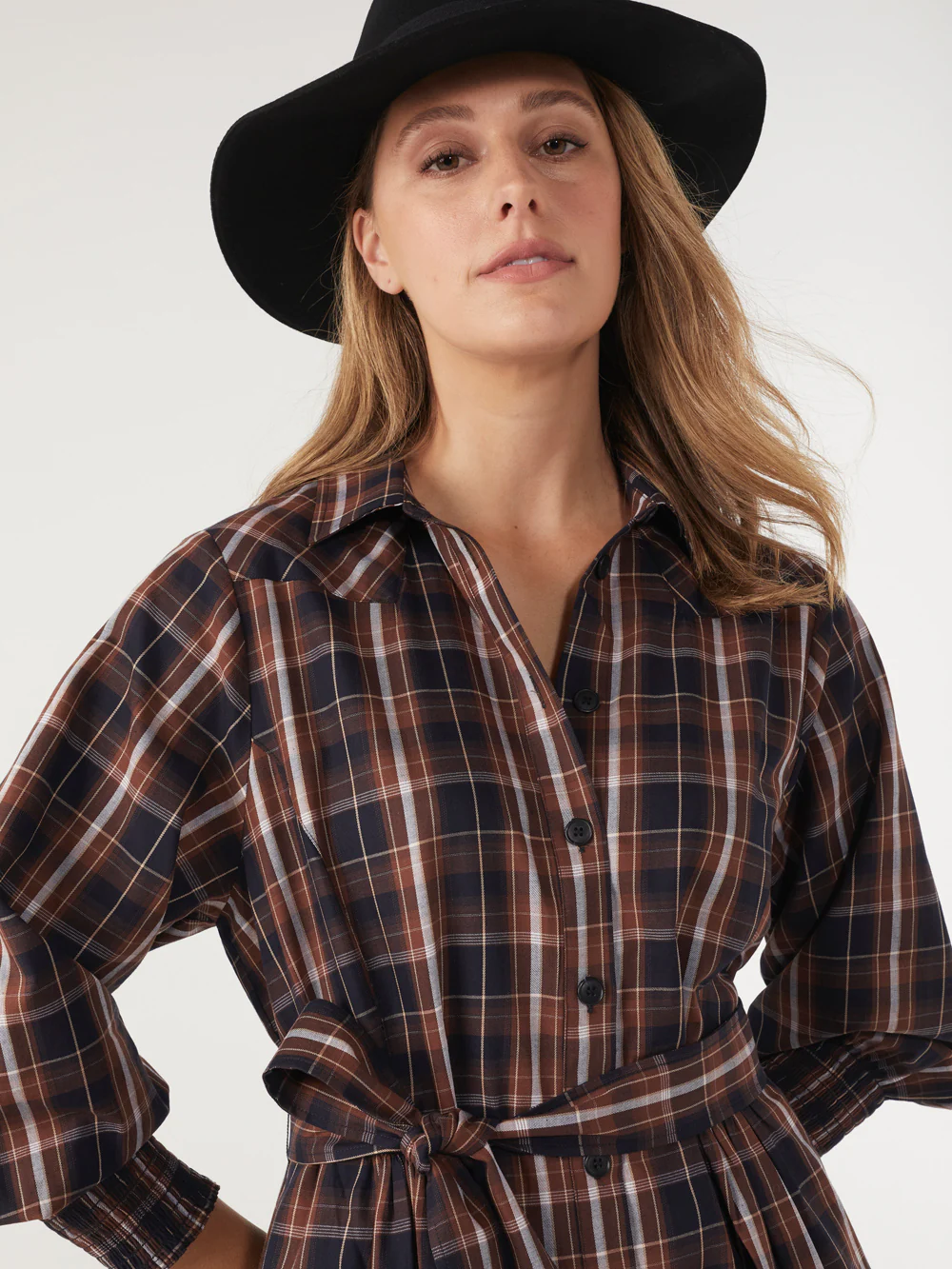 The Cotton Check Shirt Dress - Image 4