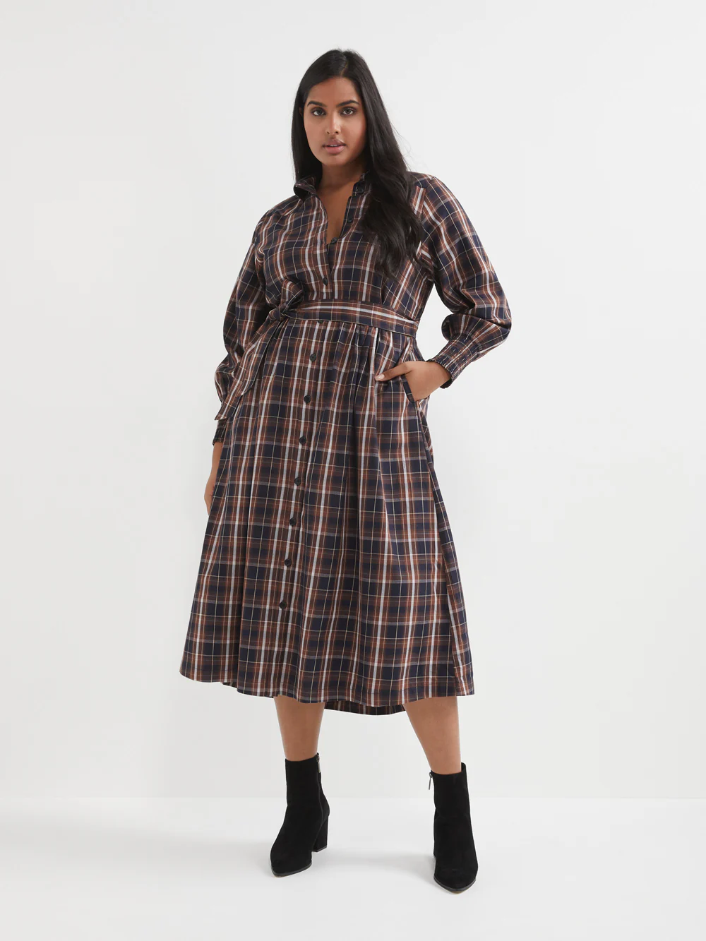 The Cotton Check Shirt Dress - Image 5