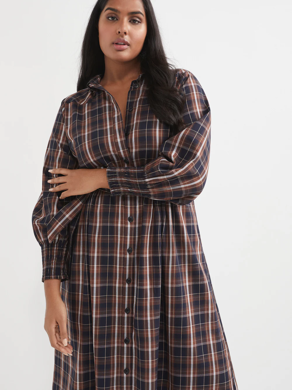 The Cotton Check Shirt Dress - Image 6