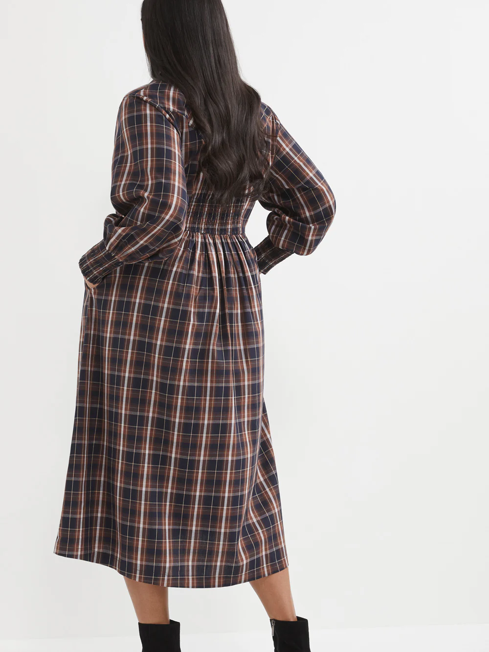 The Cotton Check Shirt Dress - Image 7