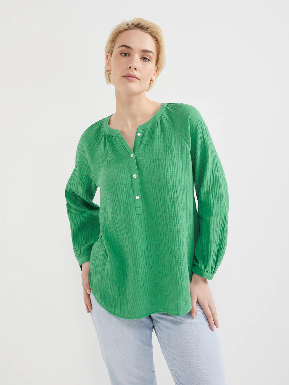 The Cotton Crinkle Popover Top