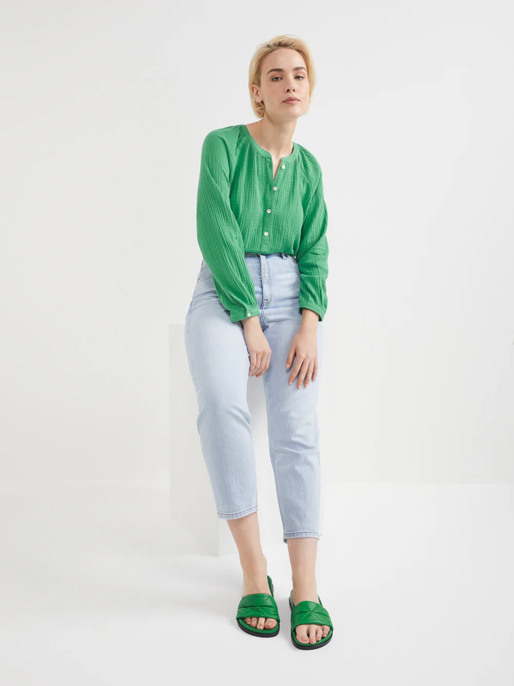 The Cotton Crinkle Popover Top - Image 2