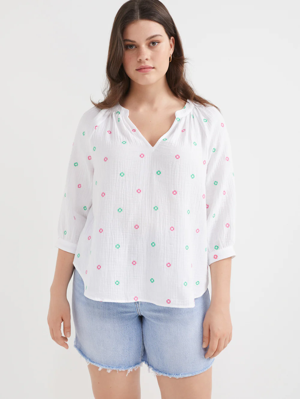 The Cotton Crinkle Scoop Neck Top