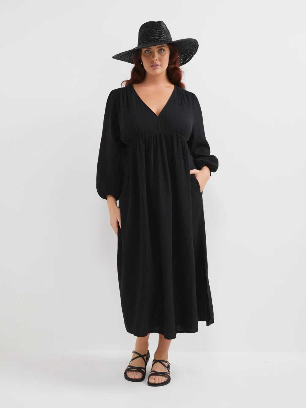 The Cotton Crinkle V-Neck Dress - Image 6